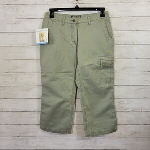 Mountain Khakis Cargo Cotton Capri Pants Willow Green Outdoor Hiking Size 8